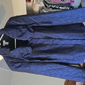 Chico's Navy Crinkle Blouse